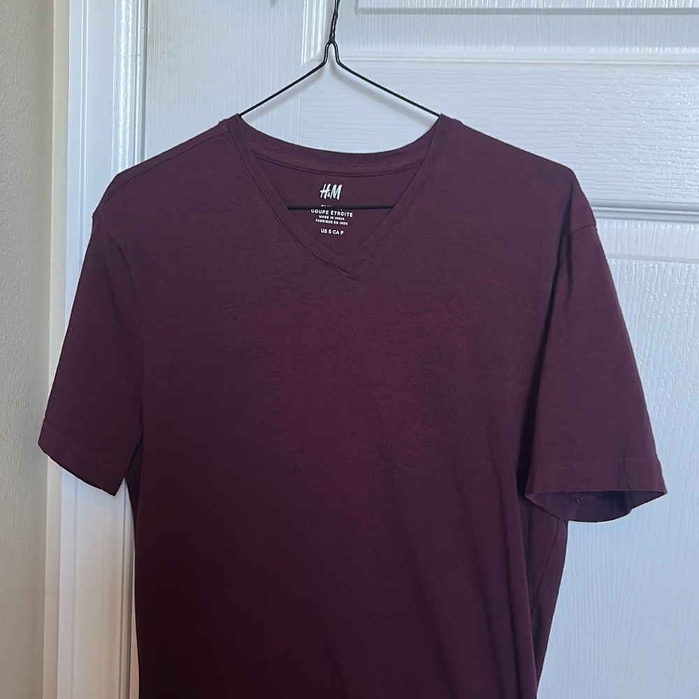 H&M Soft Burgundy V Cut Shirt